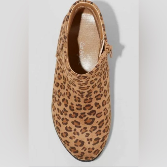 NWT Cat & Jack Penelope Ankle Bootie Boots Cheetah Leopard Brown Toddler - Picture 3 of 10